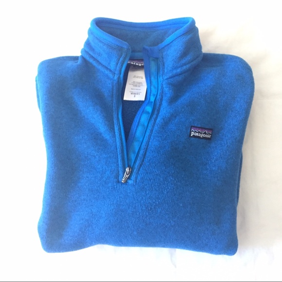 blue patagonia quarter zip