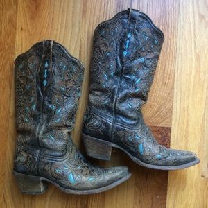Corral Vintage black and turquoise cowboy boots
