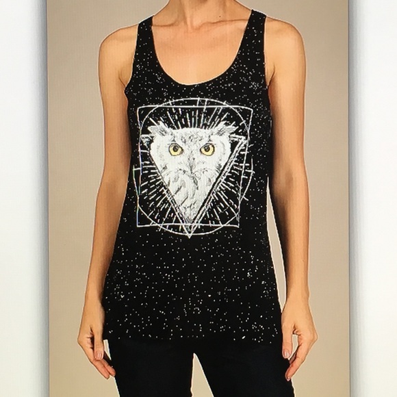 🕸Black owl🕸graphic tank