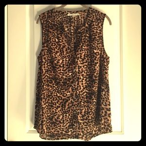 Cheetah print sleeveless blouse
