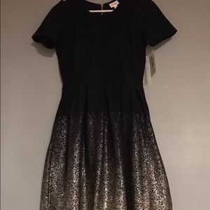 LuLaRoe Elegance Amelia Black and Gold Ombre