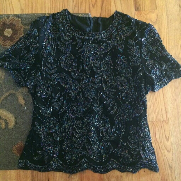 Beautiful vintage home made sequin top