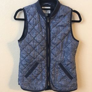 Blue quilted vest