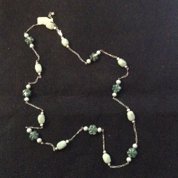 NWT 925 Turquoise, Jade & Pearl necklace
