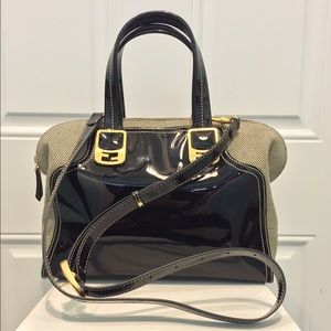 Fendi Black Patent Handbag with Strap