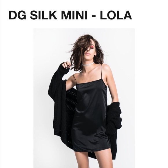*Brand New* Silk Slip Dress in Black