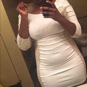 White and gold dress