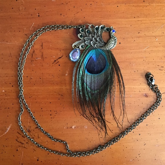 Long Peacock necklace