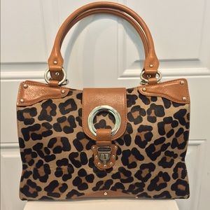 Dolce & Gabbana Brown Leather & Leopard Handbag