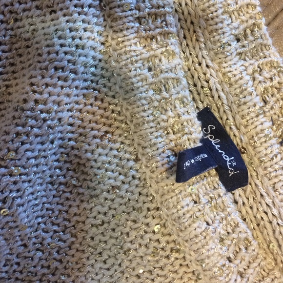 "Splendid" shimmery sequined gold colored sweater - Picture 2 of 3