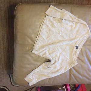"Splendid" shimmery sequined gold colored sweater