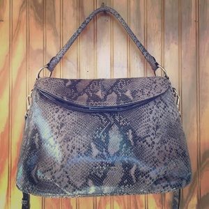 Cole Haan Neutral Snake Print Magnolia Hobo