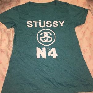 Women's Stussy logo v-neck tee
