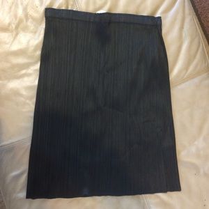 Black knee length straight skirt
