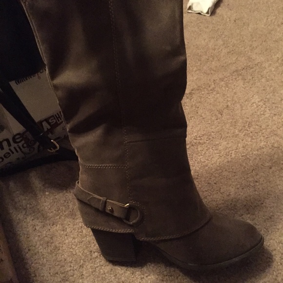 Brown suede boots