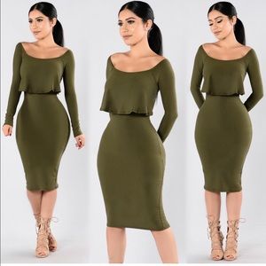 Fitted off the shoulder dress