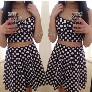 Polka dot bustier crop top
