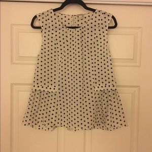 Jcrew polka dot peplum top