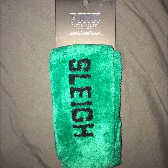 Victoria secret pink green slipper socks