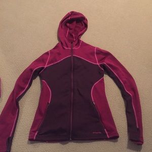 Patagonia full zip hooded thin fleece