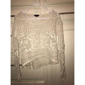 Cream crochet blouse