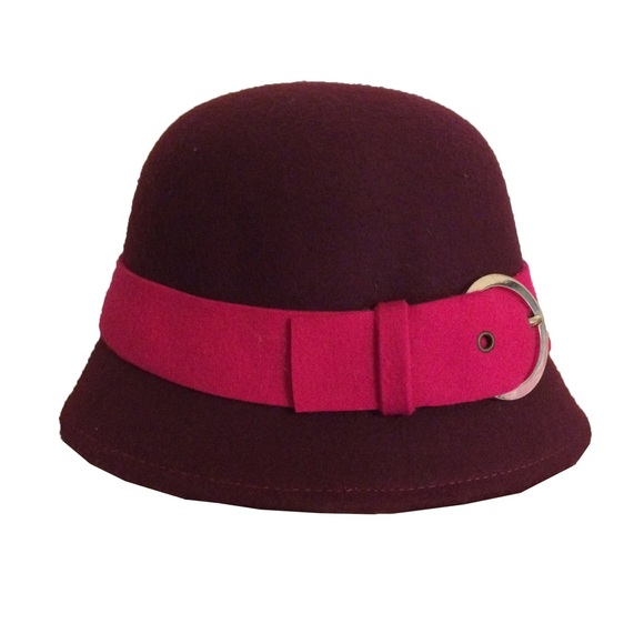Wool Cloche Hat with Contrasting Buckle Band - Picture 2 of 4