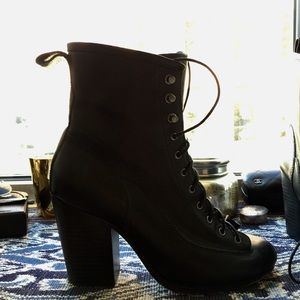 Rag & bone black lace-up booties