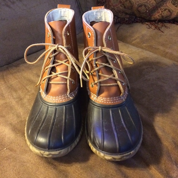 L.L Bean duck boots. Size 5 Men's, size 7 Women's.