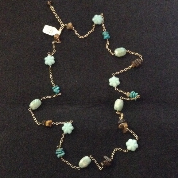 NWT 925 GF Jade, Turquoise, Tiger eye Necklace