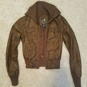 Brown Vegan leather jacket