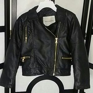 Toughskins Pleather Moto Jacket Meteorite Size 4T
