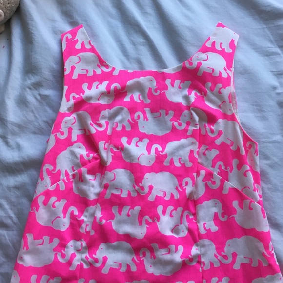 Lilly Pulitzer pink elephant shift dress size 0