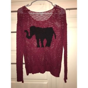 Red crochet elephant sweater