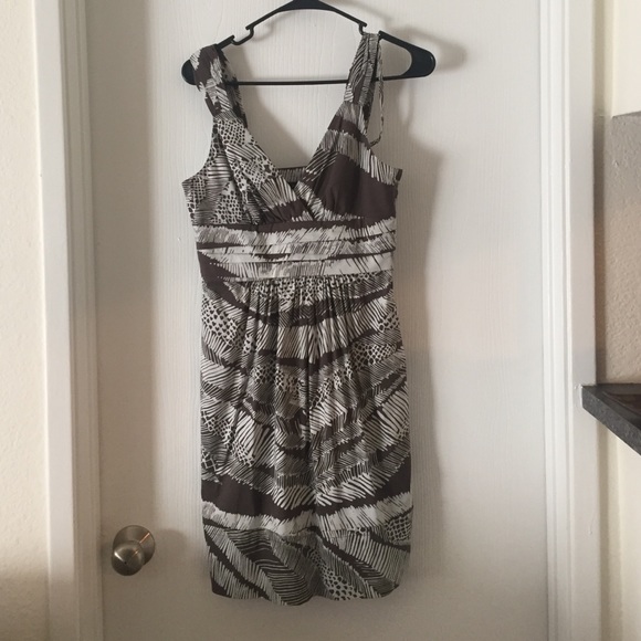 Brown and cream BCBG MaxAzria dress