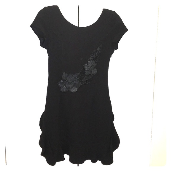 ZARA little black dress w/floral lace