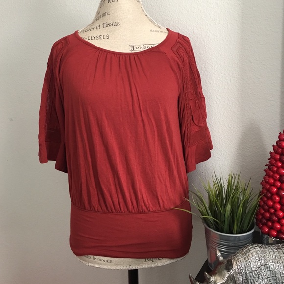 Anthropologie Burnt Red Top