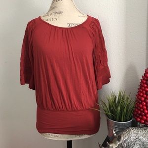 Anthropologie Burnt Red Top