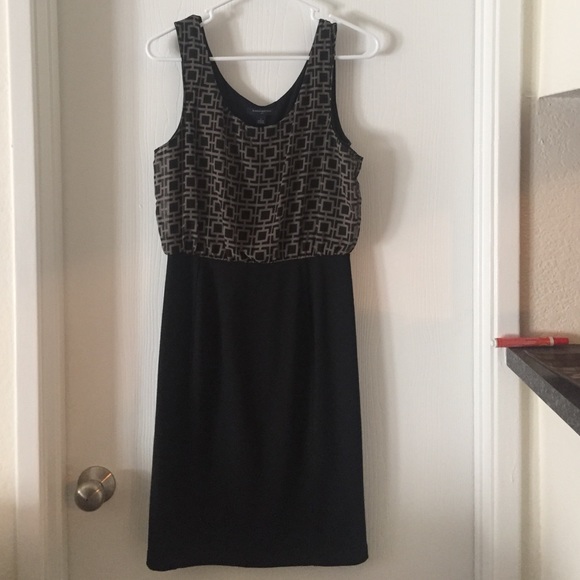 Black and bronze Banana Republic dress