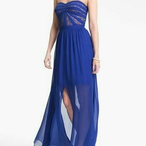 Aidan Mattox Blue chiffon gown