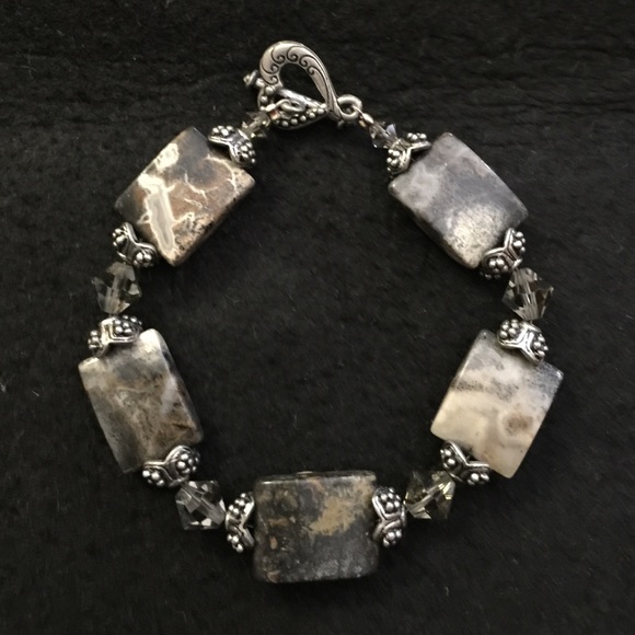 NWT Spider Jasper bracelet w Swarovski crystals