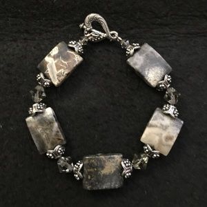 NWT Spider Jasper bracelet w Swarovski crystals