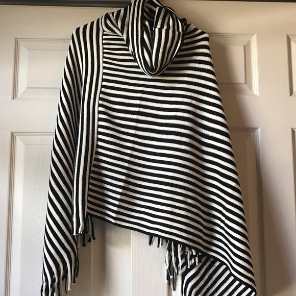 Jackets & Blazers - NWT Black & White Striped Cape