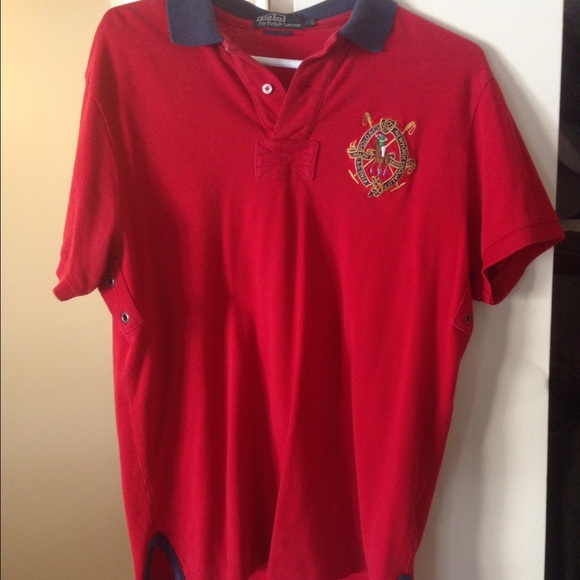 Men red and navy blue Ralph Lauren polo large