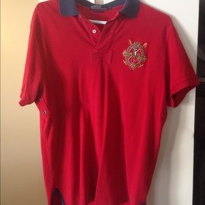 Men red and navy blue Ralph Lauren polo large