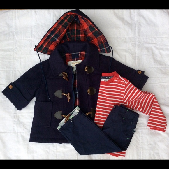 Boys Black Pea Coat Jacketin