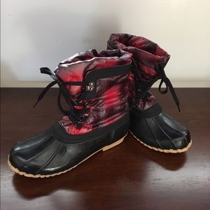 Sporto red and black rain/snow boots