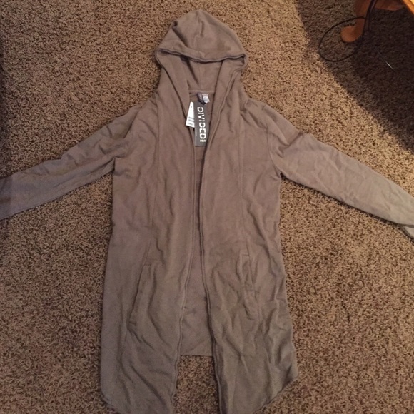 Unisex long hooded cardigan