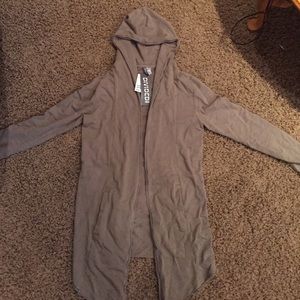 Unisex long hooded cardigan