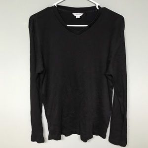 Calvin Klein long sleeve black v-neck.