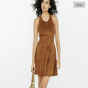 Tan Brown Suede Dress, Super Cute
